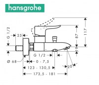 MONOMANDO BAÑERA METRIS HANSGROHE